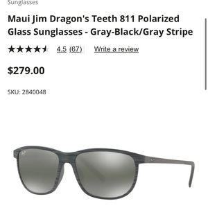 Maui Jim Dragon’s Teeth Polarized Sunglasses Gray/Black